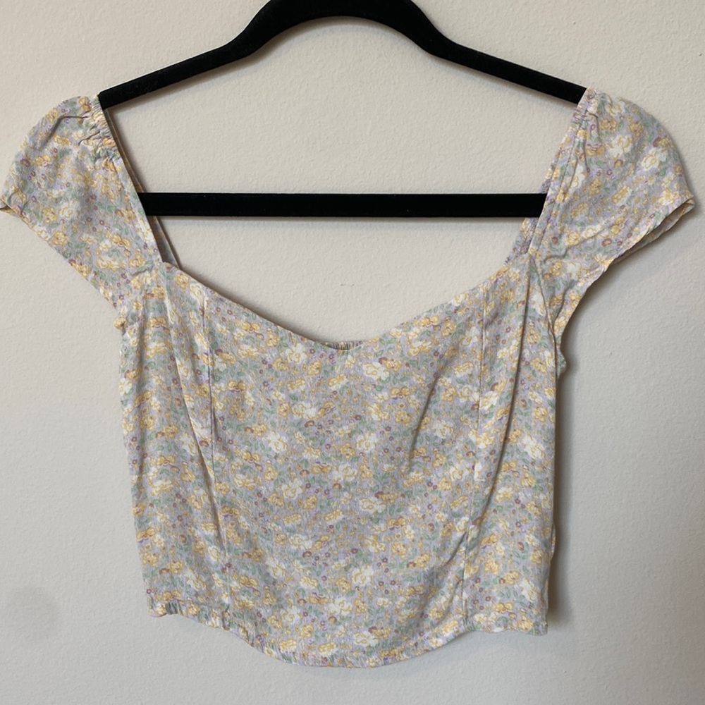 Elodie yellow and lavender crop top